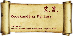 Kecskeméthy Mariann névjegykártya