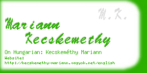 mariann kecskemethy business card
