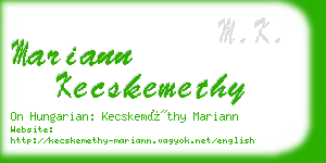 mariann kecskemethy business card